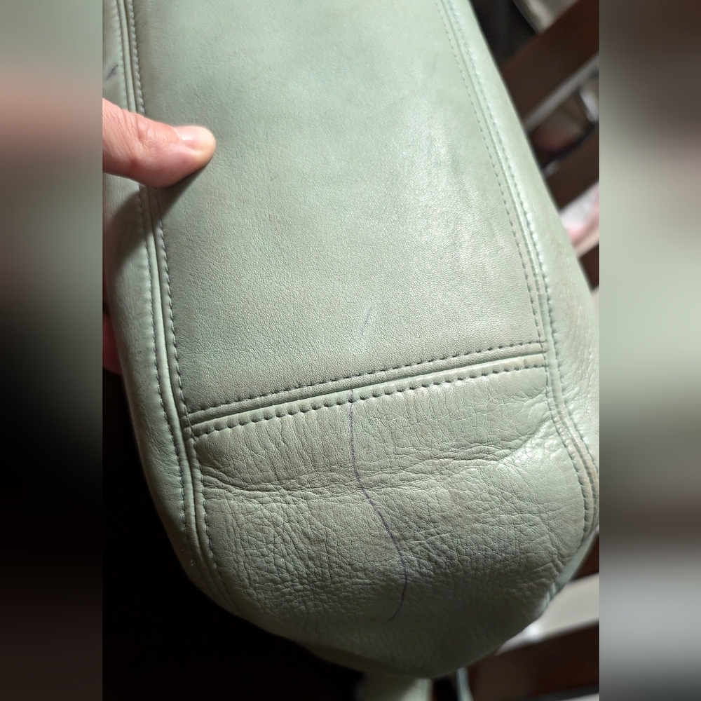 Vintage Coach leather soho zip boho shoulder bag aqua green M6H-4161,made in USA - Picture 14 of 16